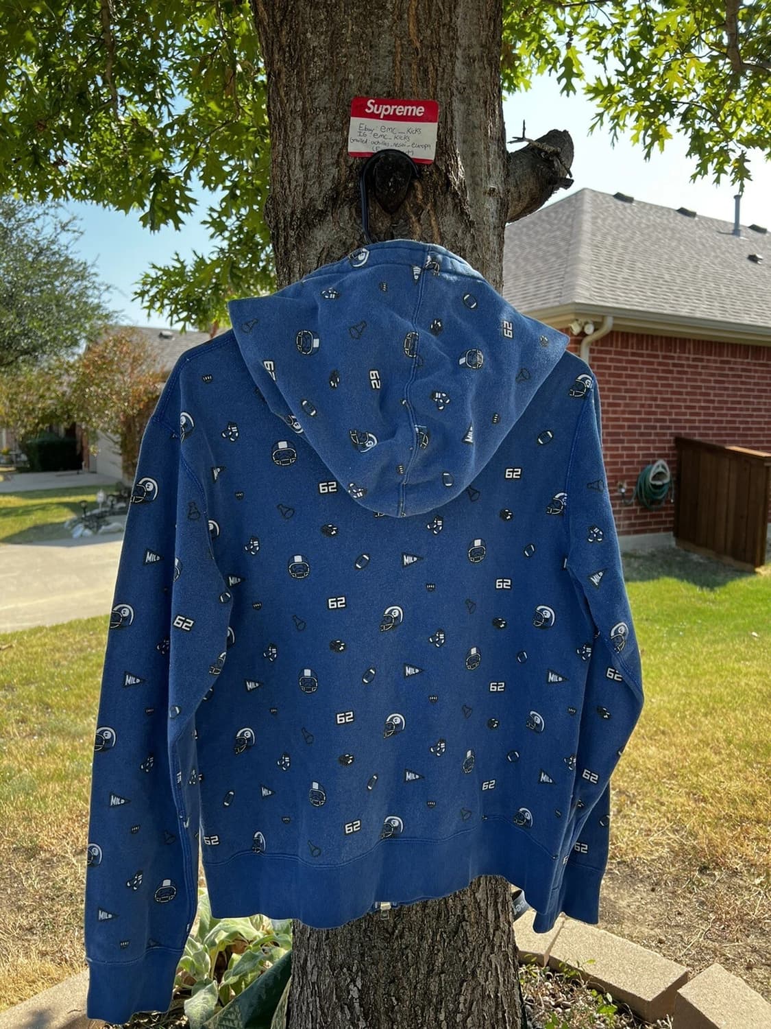 베이프 베이비 마일로 풋볼 모노그램 풀 후드집업 네이비 상품이미지2