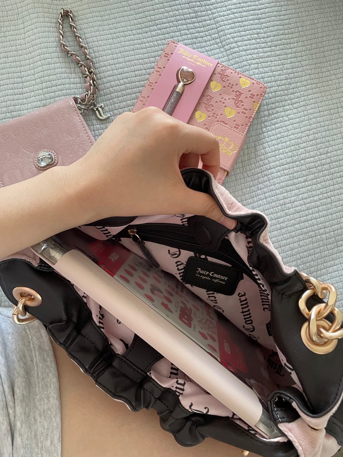 쥬시꾸뛰르 핑크 보부상 호보백 갸루 핀터깔 상품이미지3