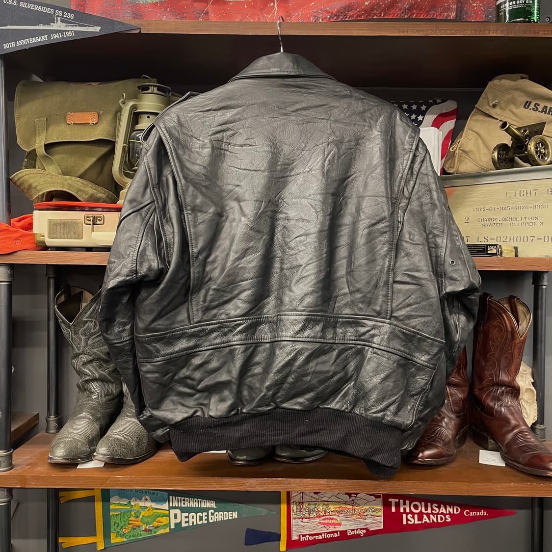 70s Mac Douglas 퍼 내피 플라이트 A2 가죽 리얼 레더 자켓 상품이미지2