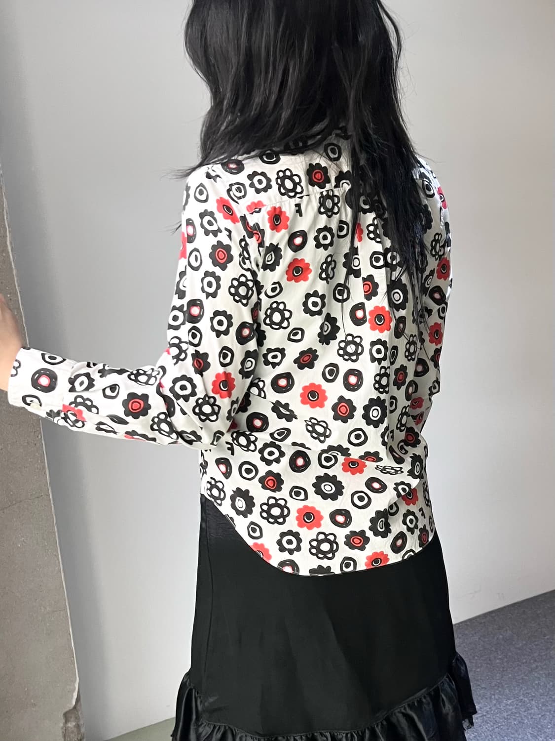 블랙 꼼데가르송 Ad.2013 도트 플로럴 셔츠 상품이미지3