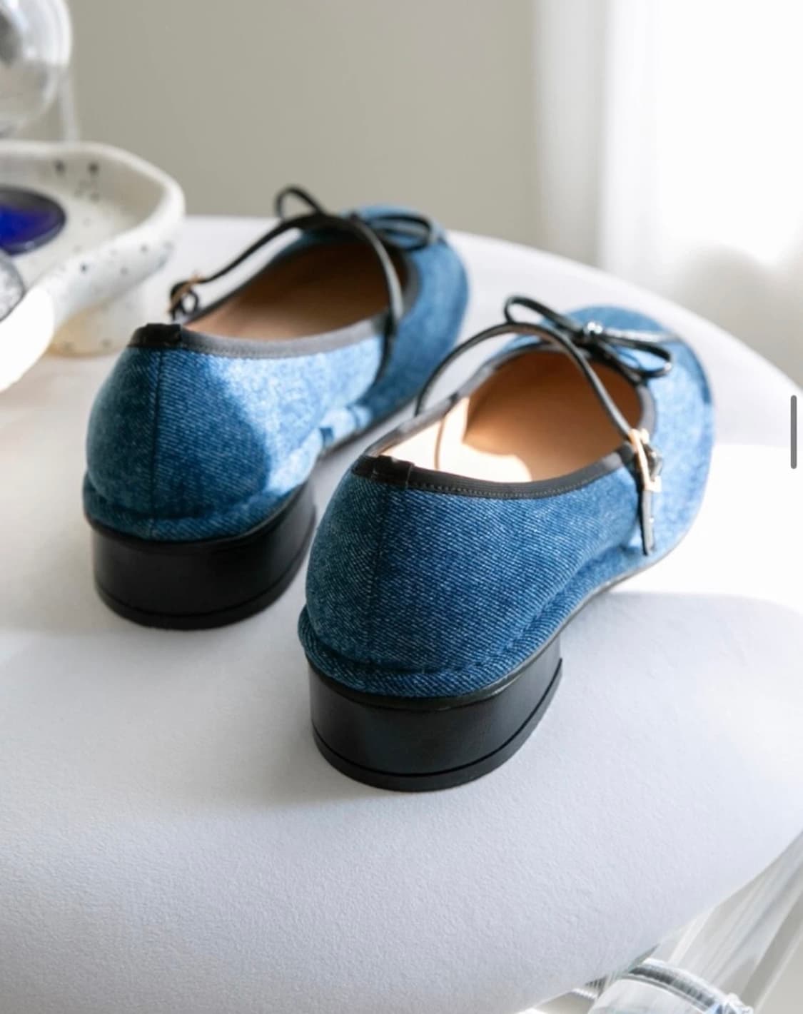 Ariel)데님 리본 메리제인 플랫슈즈 235사이즈 굽3.5cm 상품이미지5