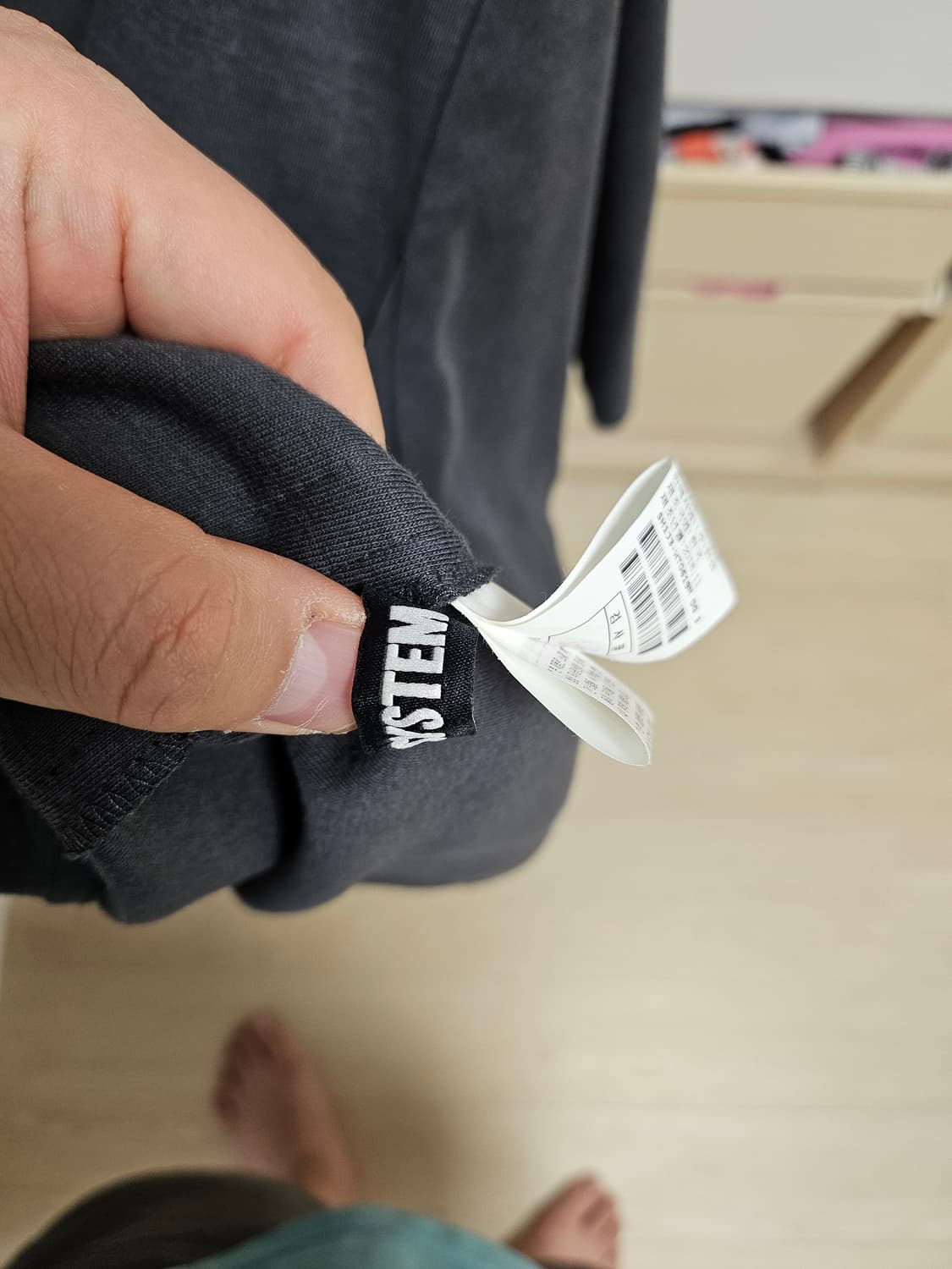 시스템옴므 포켓 견장 그레이 반팔티105(실110) 상품이미지5