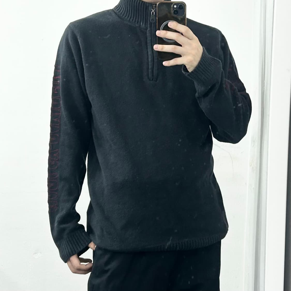 할리데이비슨 스펠로고 반집업 니트 상품이미지3