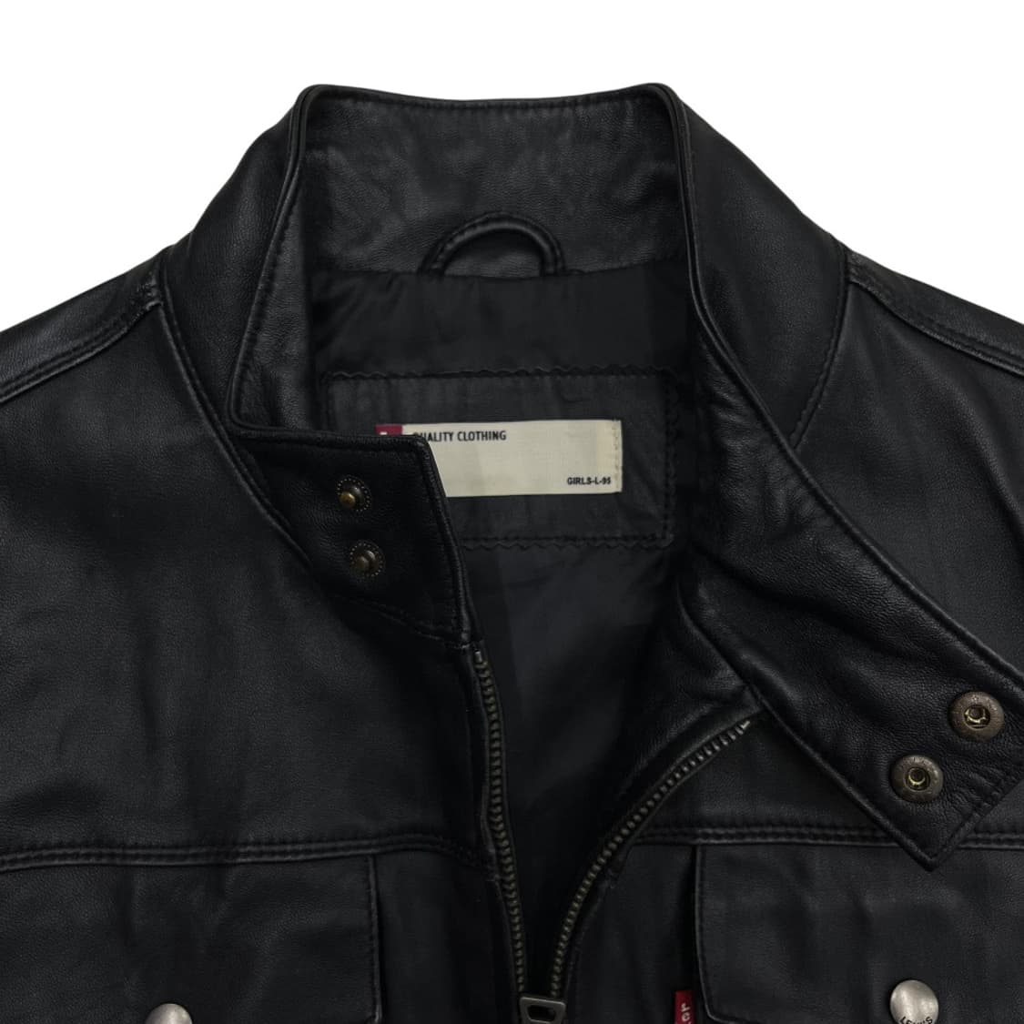  00's 리바이스 블랙 램스킨 크롭트 우먼스 봄버자켓 L 상품이미지5