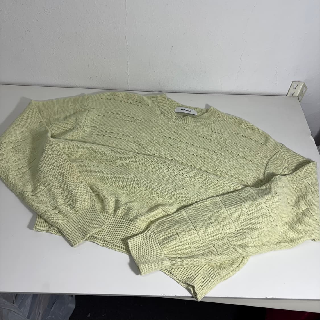 OS 호웰 HOWELL 아이보리 루즈오버핏 라운드 면니트 상품이미지1