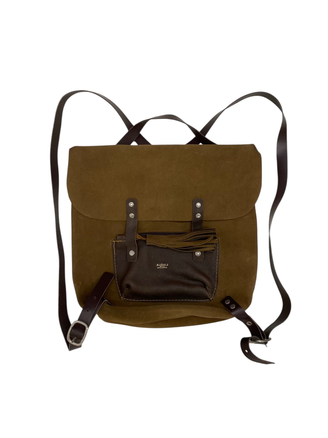 AUDALI 스웨이드 백팩 카키 브라운 상품이미지1