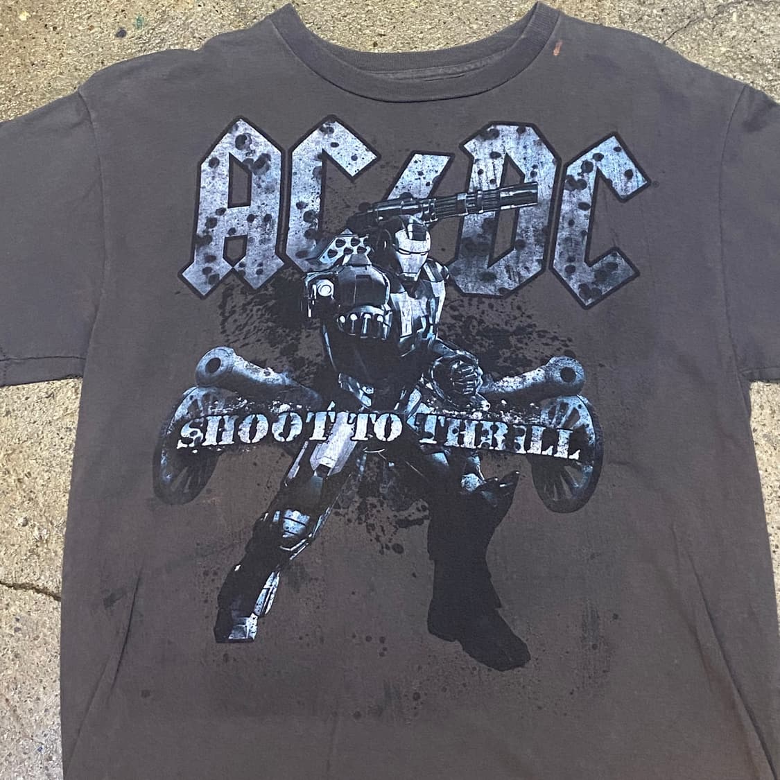 레어) 미국 빈티지 ACDC 아이언맨 공식 굿즈 콜라보 티셔츠 반팔티 상품이미지2