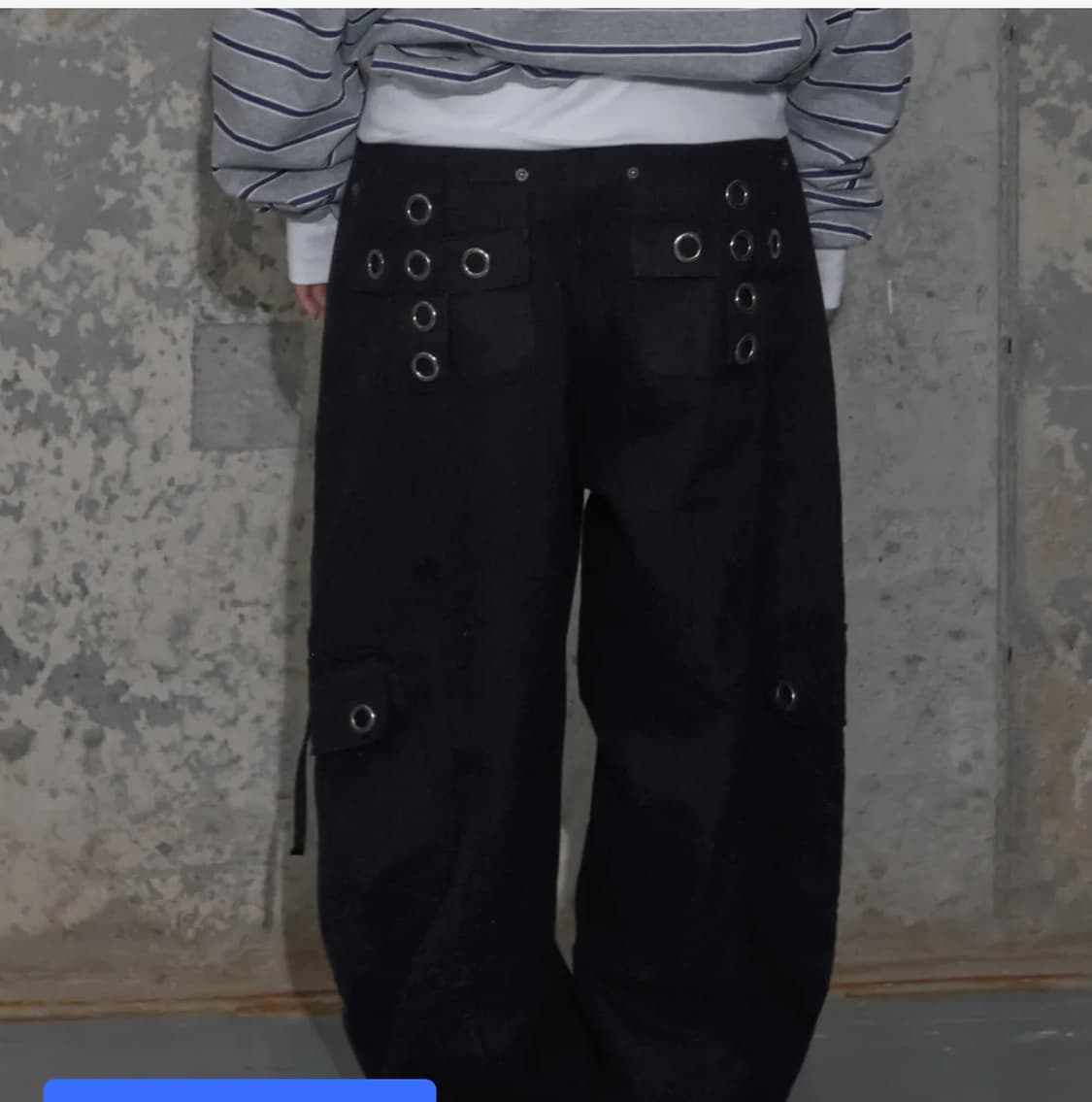 팬시클럽 크로스 포켓 카고 팬츠 블랙 상품이미지1