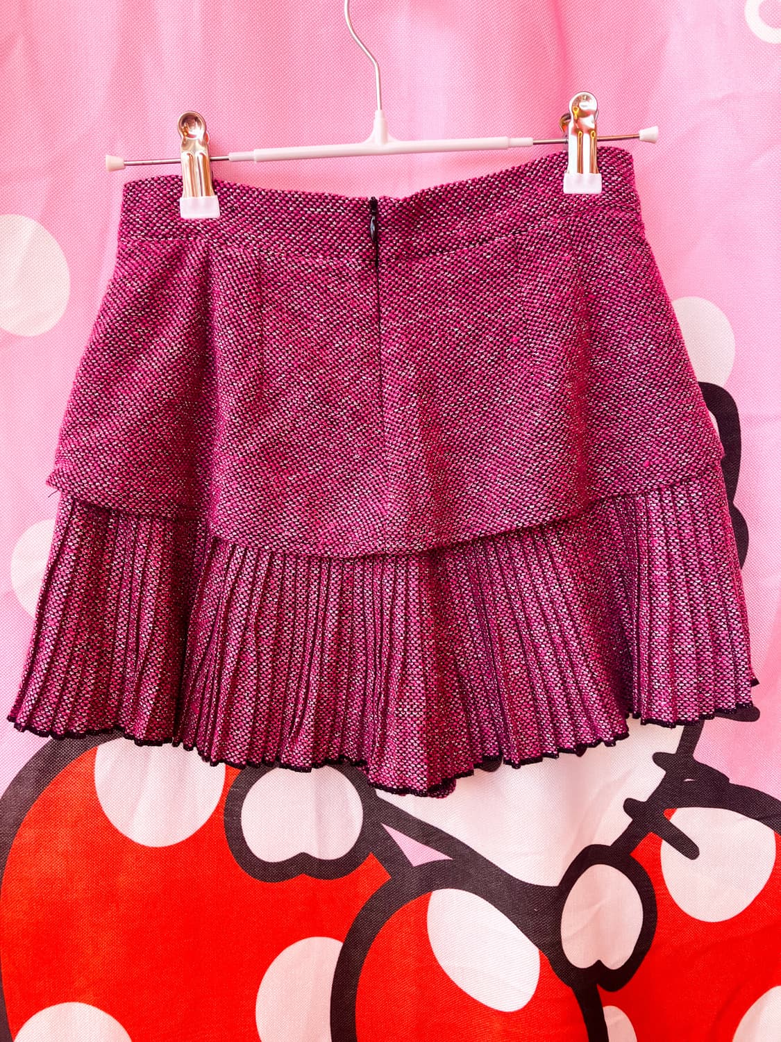 jpn 핫핑크 은사 플리츠 스커트 팬츠 상품이미지5