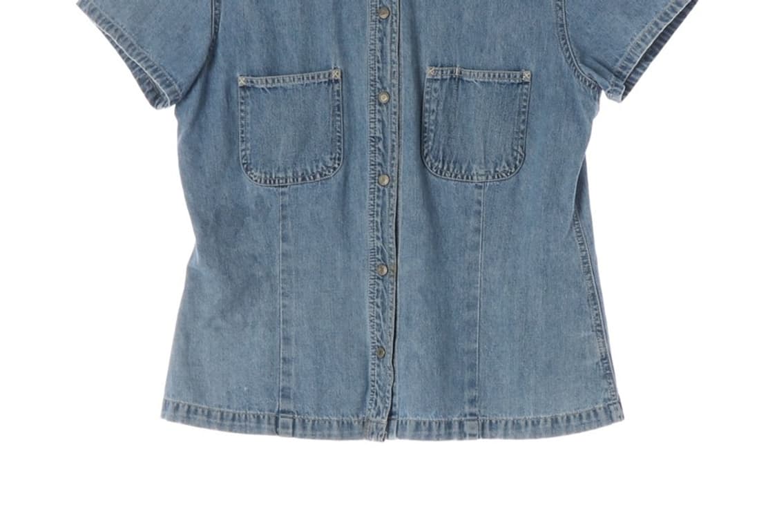 GAP 빈티지 중청 반팔 데님 셔츠 M 상품이미지4
