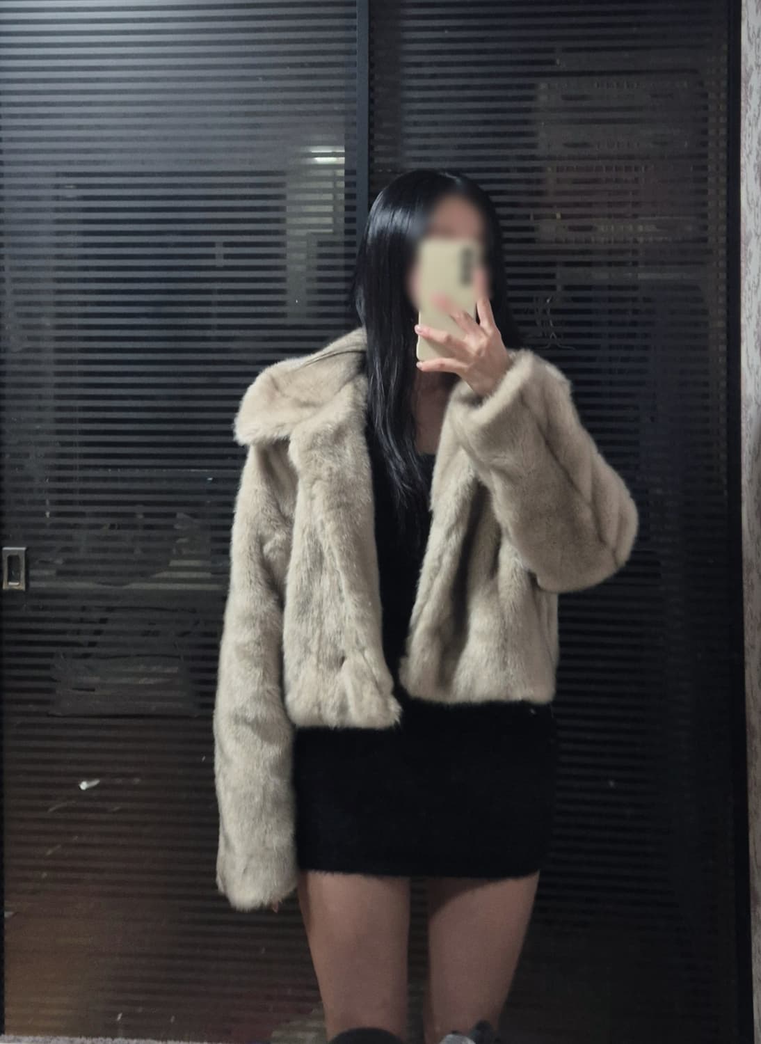 베이지 퍼자켓 상품이미지1