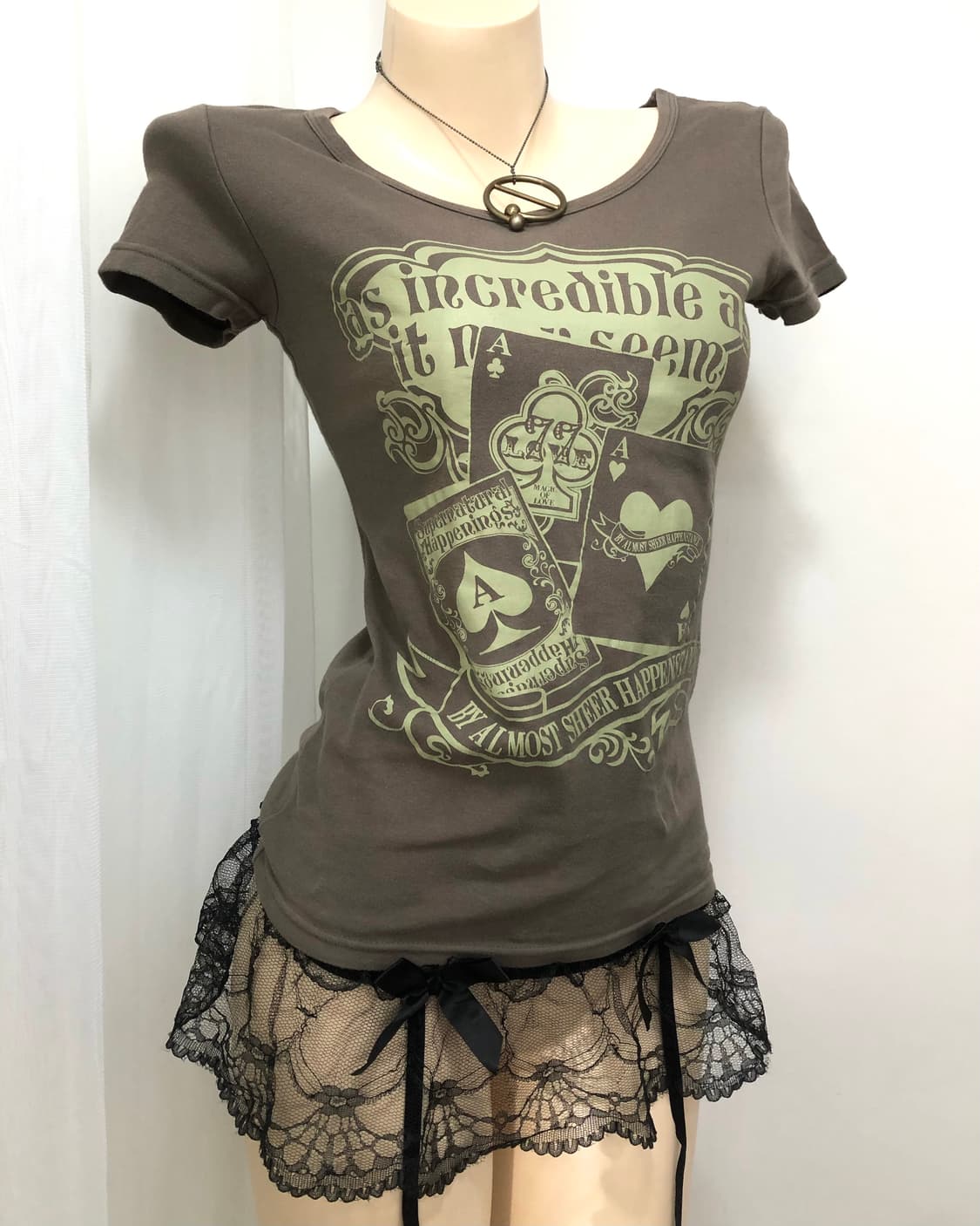 trump card printing khaki brown tee 상품이미지2
