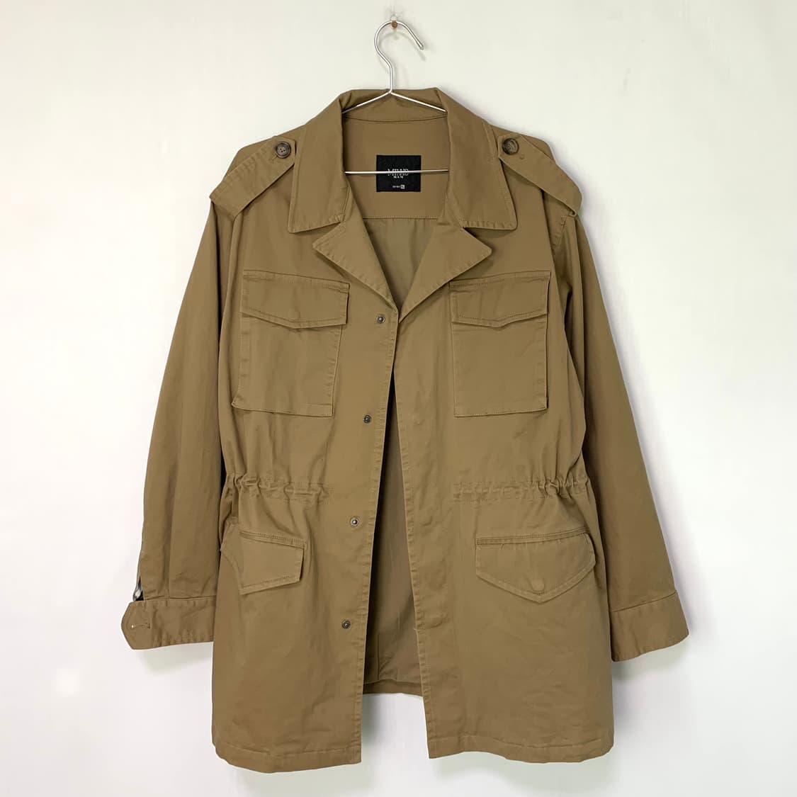MIXXO 미쏘 야상 셔링 트렌치 자켓 하프코트 카멜 베이지 오버핏 XL 상품이미지5