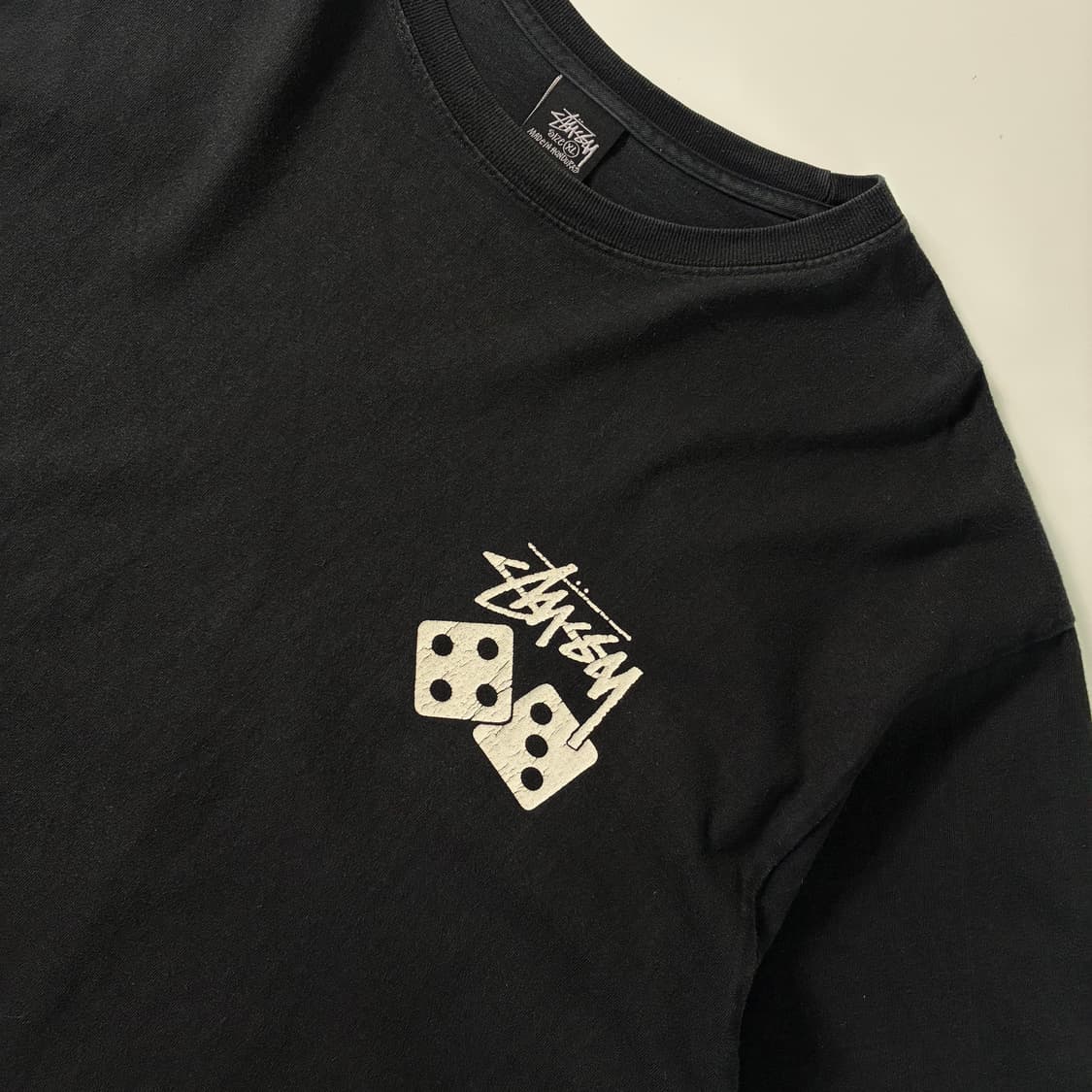 Stussy  스투시 다이스 피그먼트 다이드 블랙 반팔 티셔츠 상품이미지4