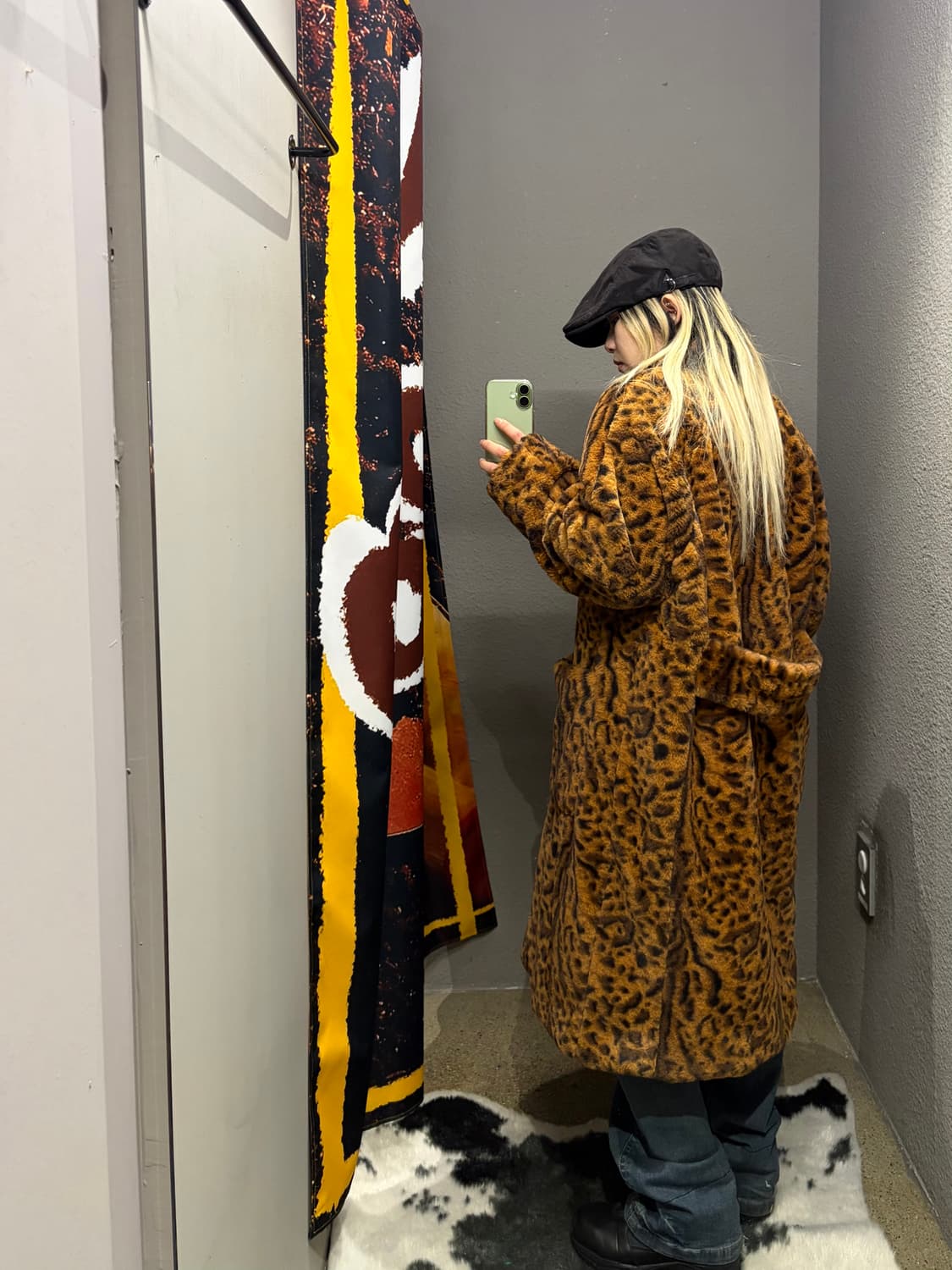 빈티지 레오파드 퍼 코트 상품이미지4