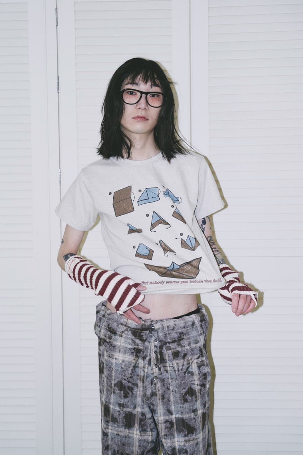 프라블럼올웨이즈 종이배 종이접기 티셔츠 오트밀 상품이미지1