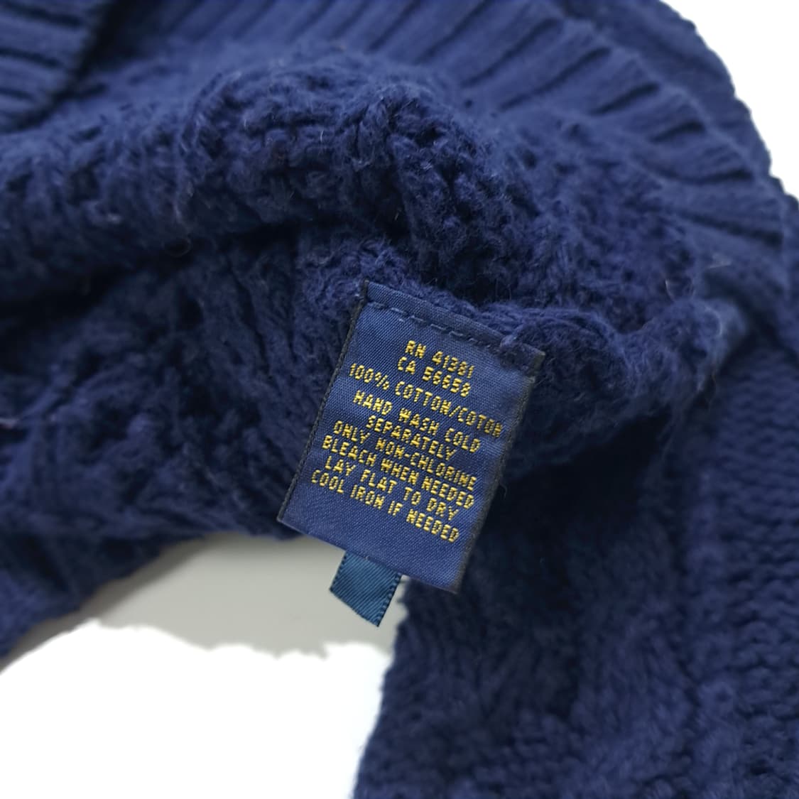 CL098 S 폴로 랄프로렌 코튼 다크 네이비 피셔맨 케이블 니트 상품이미지5