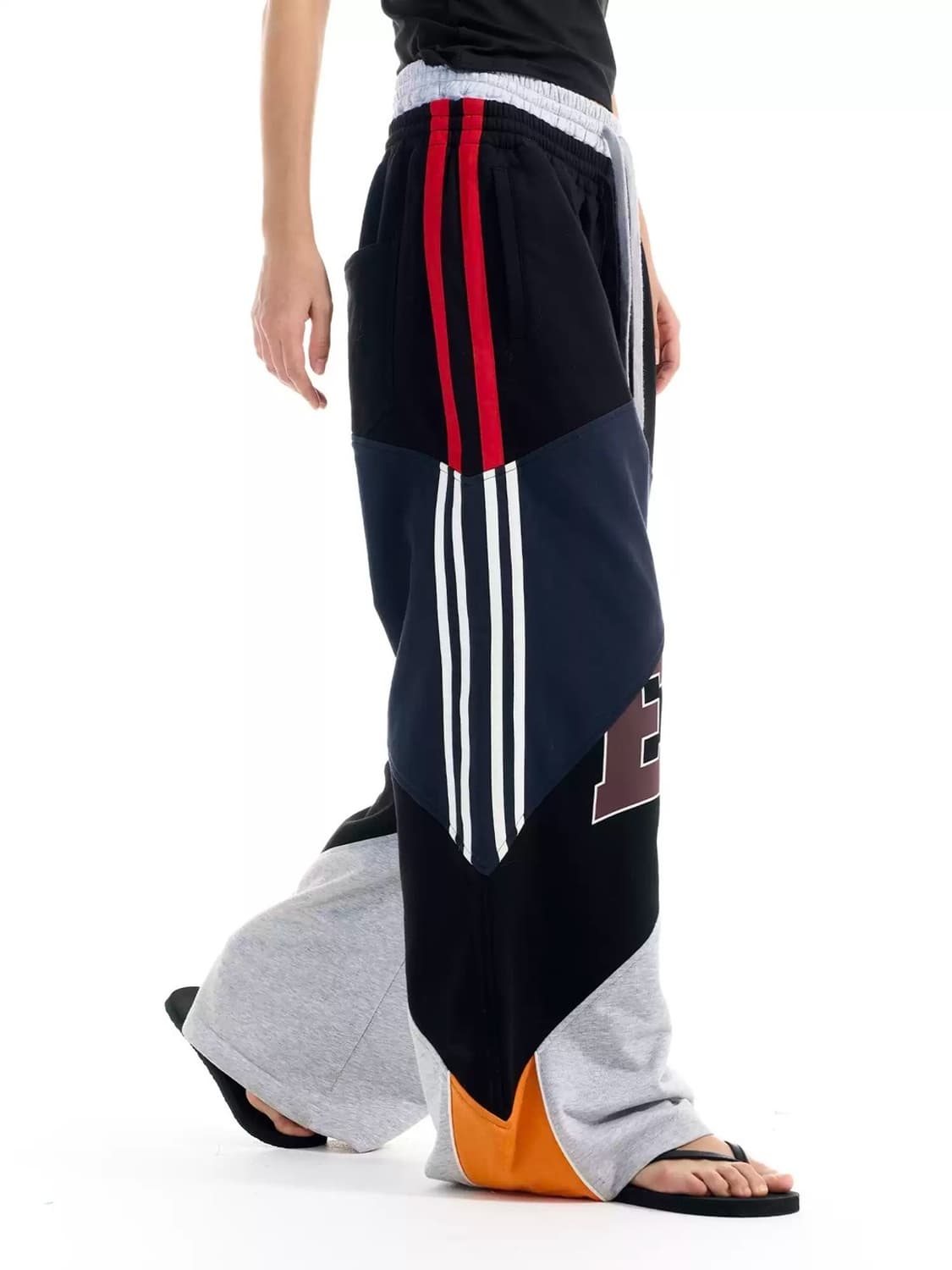 BLIND NO PLAN 컬러 블록 스웨트 팬츠 바지 L 상품이미지2