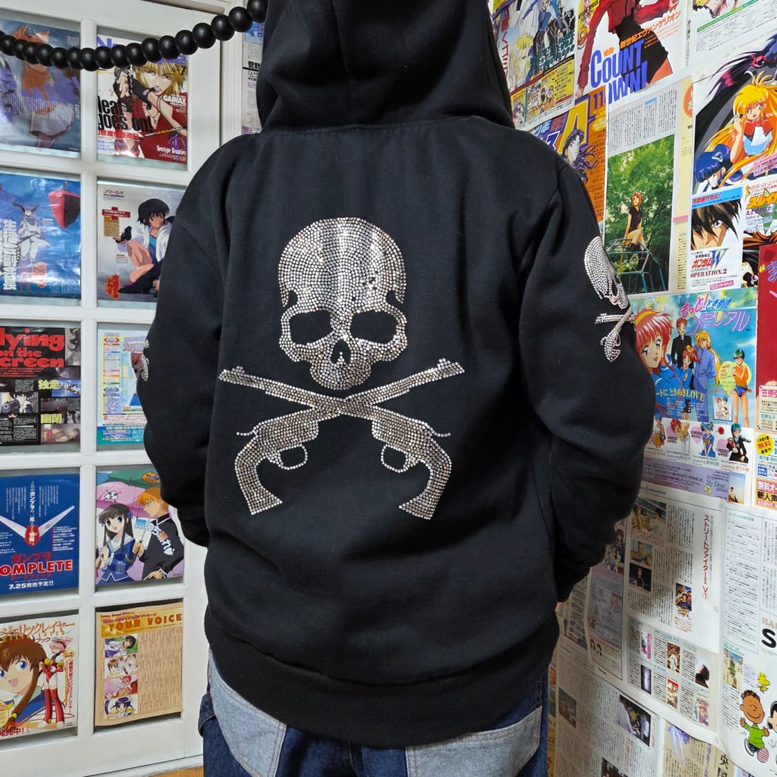 펑크 스컬 큐빅 기모 후드집업 상품이미지1
