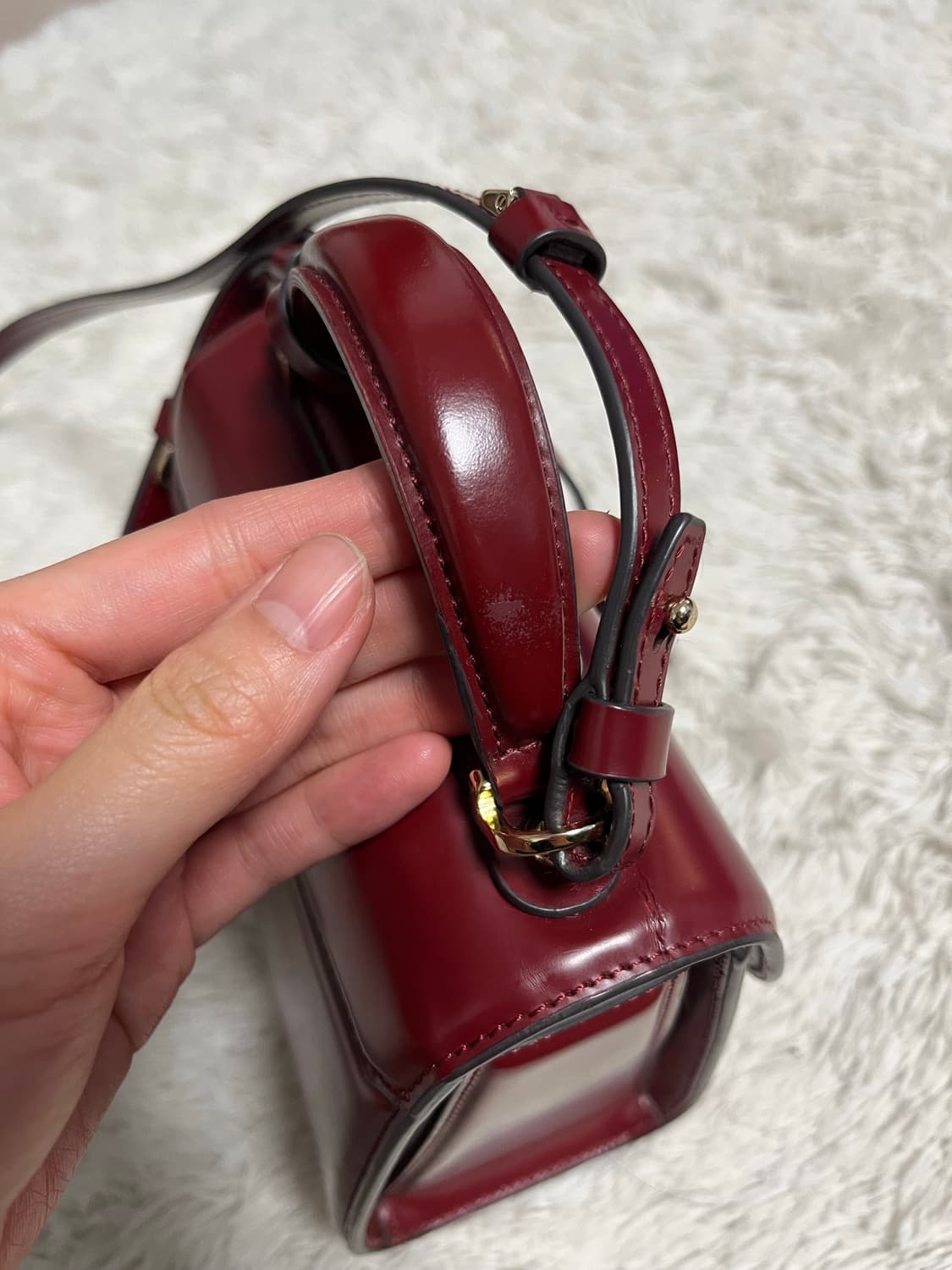 Ferragamo 페라가모 박시즈 스몰백 버건디 상품이미지5