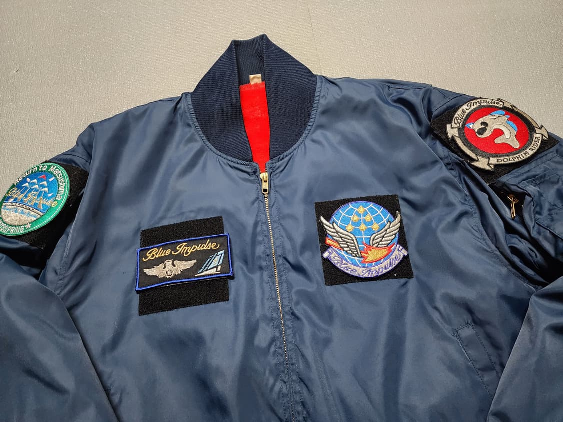 일본 항공ㅈㅏ위대 블루 임펄스 MA-1 플라이트 항공자켓 상품이미지2
