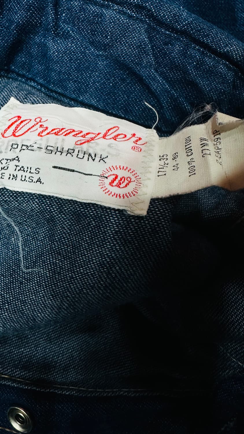 70s. 랭글러 빈티지 데님 웨스턴 셔츠. 105-110 상품이미지5