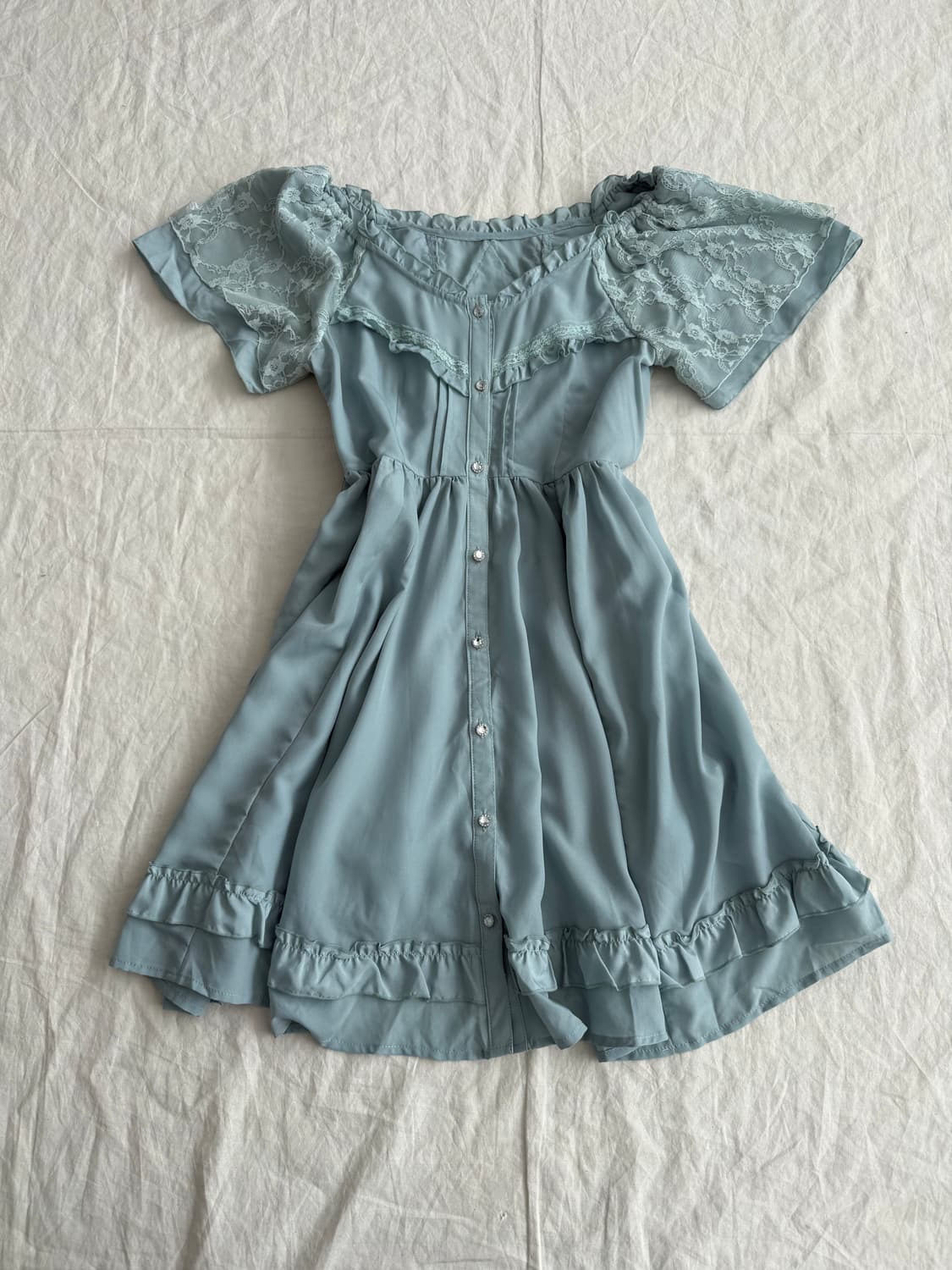 엑시즈팜 에메랄드 앤틱 러블리 오프숄더 원피스 상품이미지2