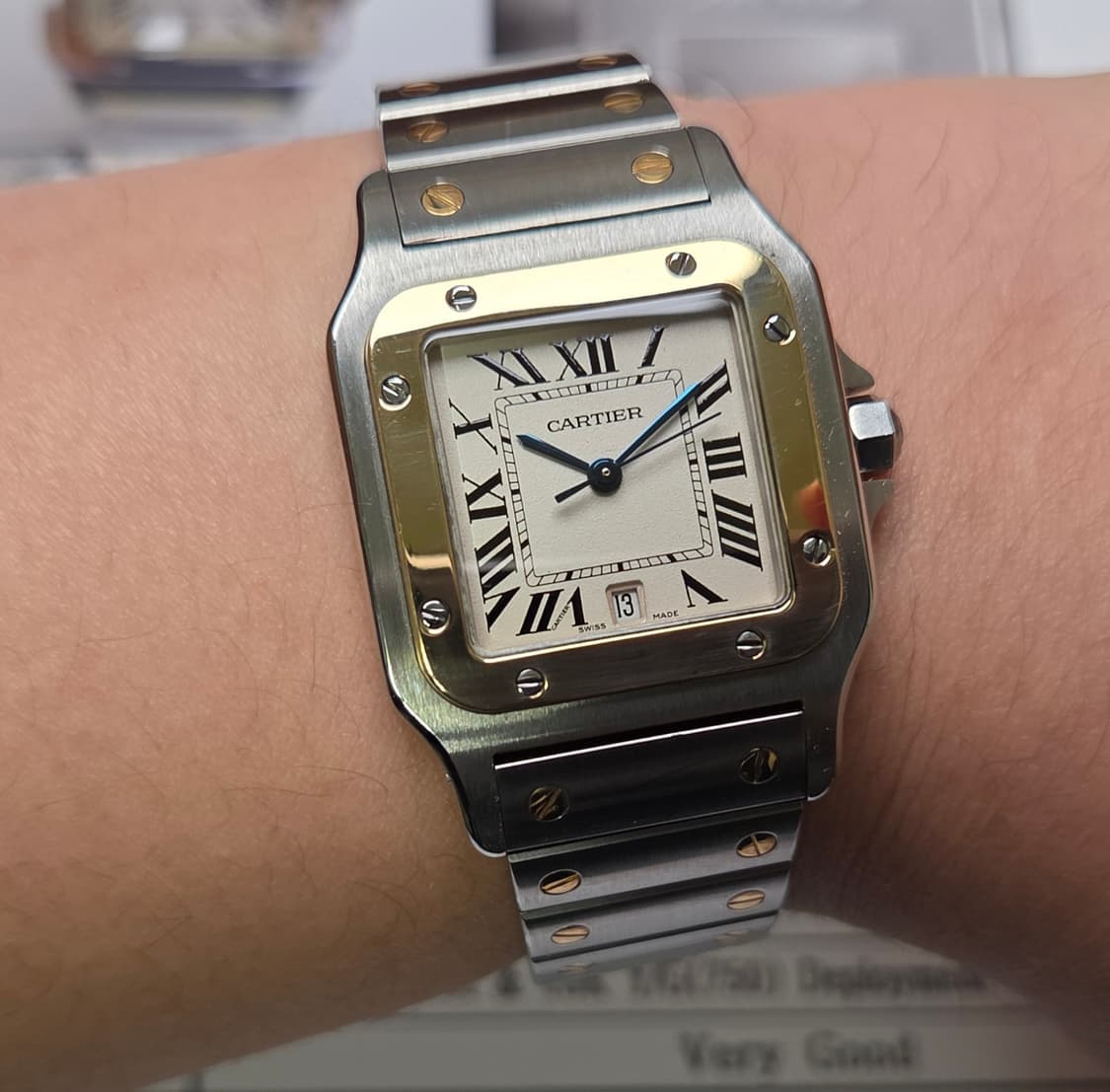 까르띠에 산토스 갈베 후기형 Ref.1566 18K콤비 쿼츠 남성용 (감 상품이미지8