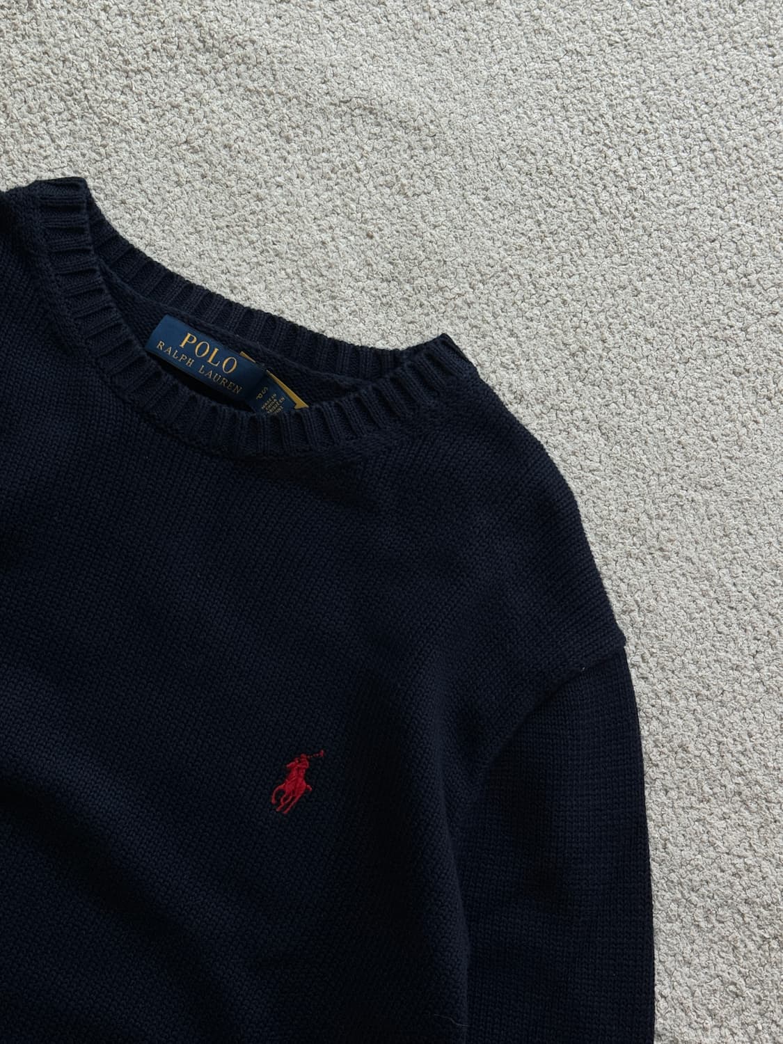 (새상품/정품) 폴로랄프로렌 코튼 크루넥 니트/S1장M1장 (네이비) 상품이미지3