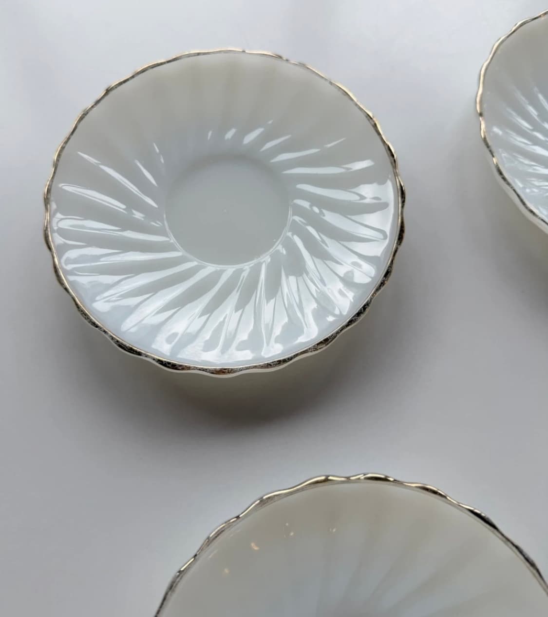 앵커호킹 밀크글라스 빈티지 소서 4p 일괄 (u.s.a) 상품이미지2