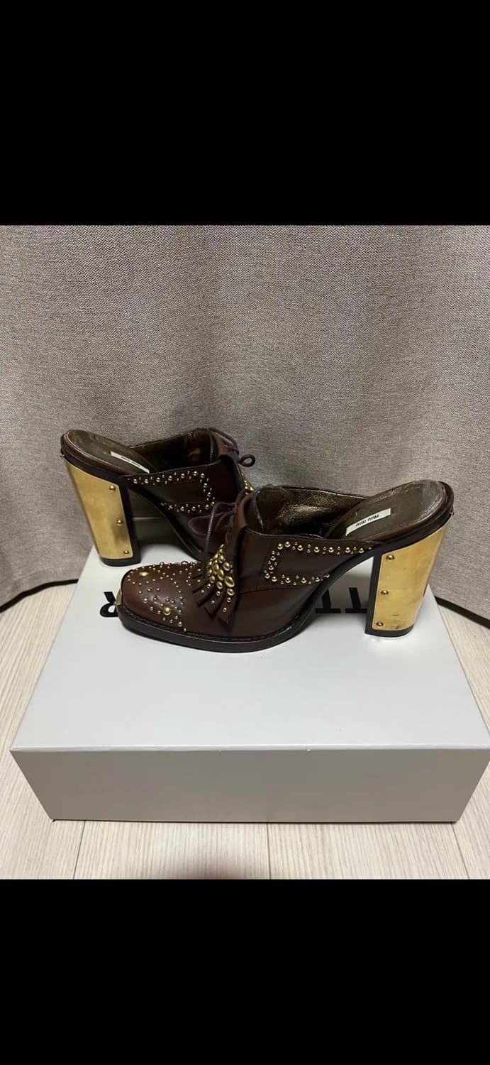 미우미우 힐 뮬 miu miu heel mules 상품이미지5