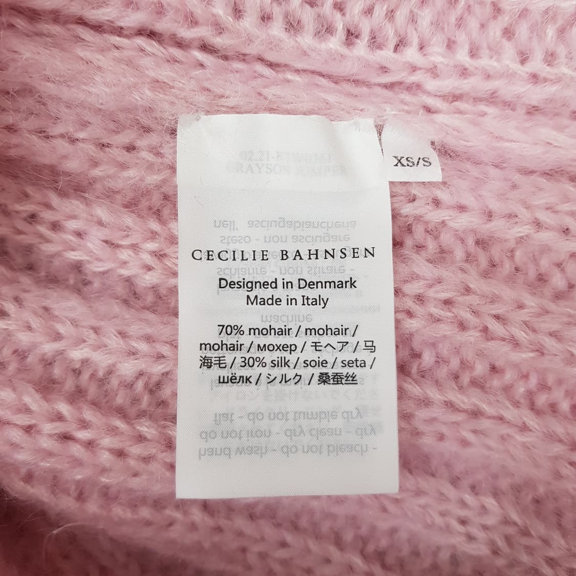 세실리에 반센 핑크 모헤어 실크 터틀넥 니트 xs-s사이즈 상품이미지7