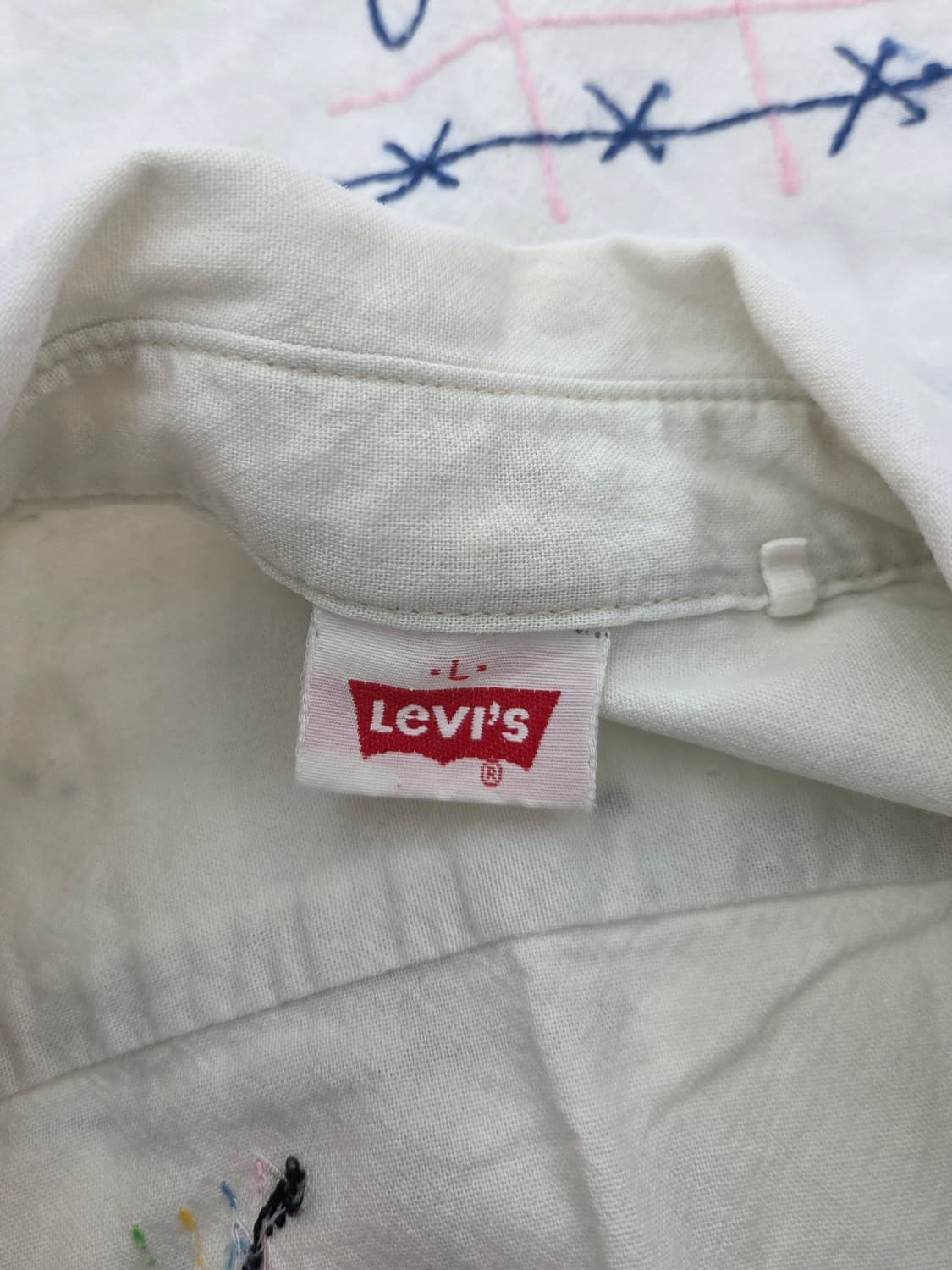 LVC 샴브레이 자수 하프 셔츠 상품이미지6