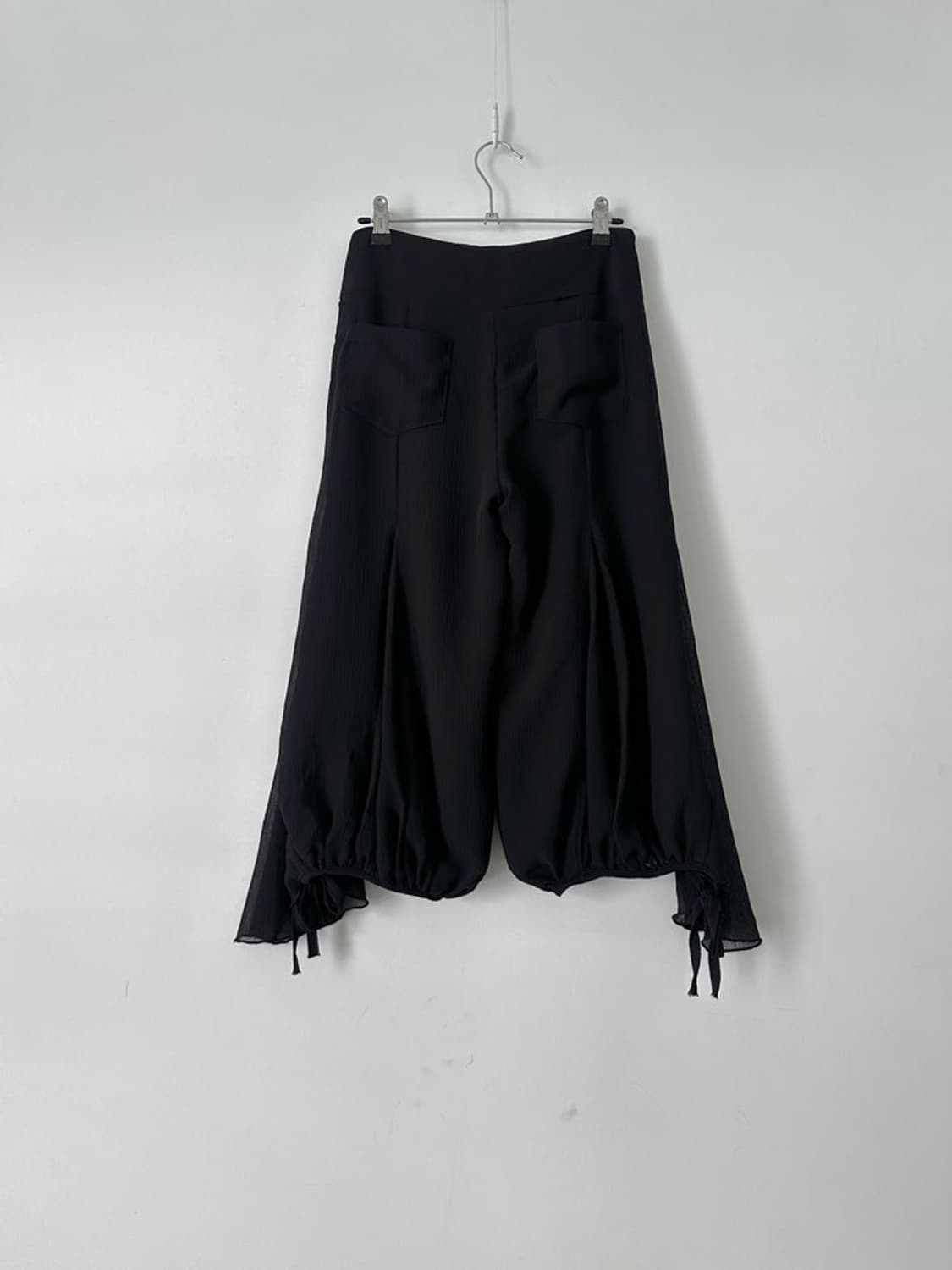 Magical ruffle ribbon crop pants / black 상품이미지5