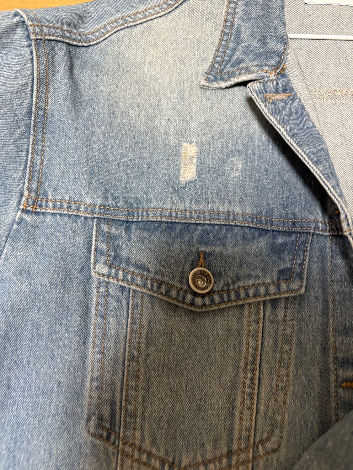 데미지 워싱 청자켓 상품이미지2