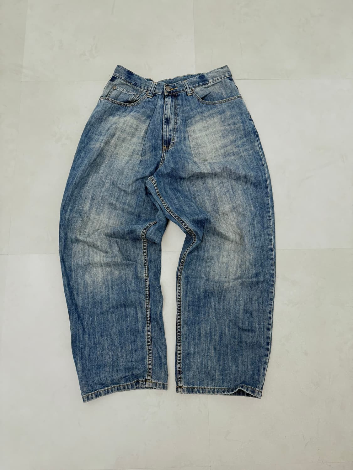 와이드 워싱 중청 팬츠  상품이미지4