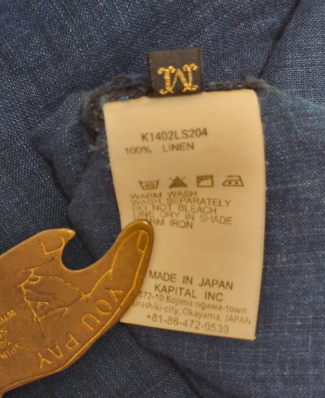 KAPITAL Indigo Linen Work Shirt [M] 상품이미지7