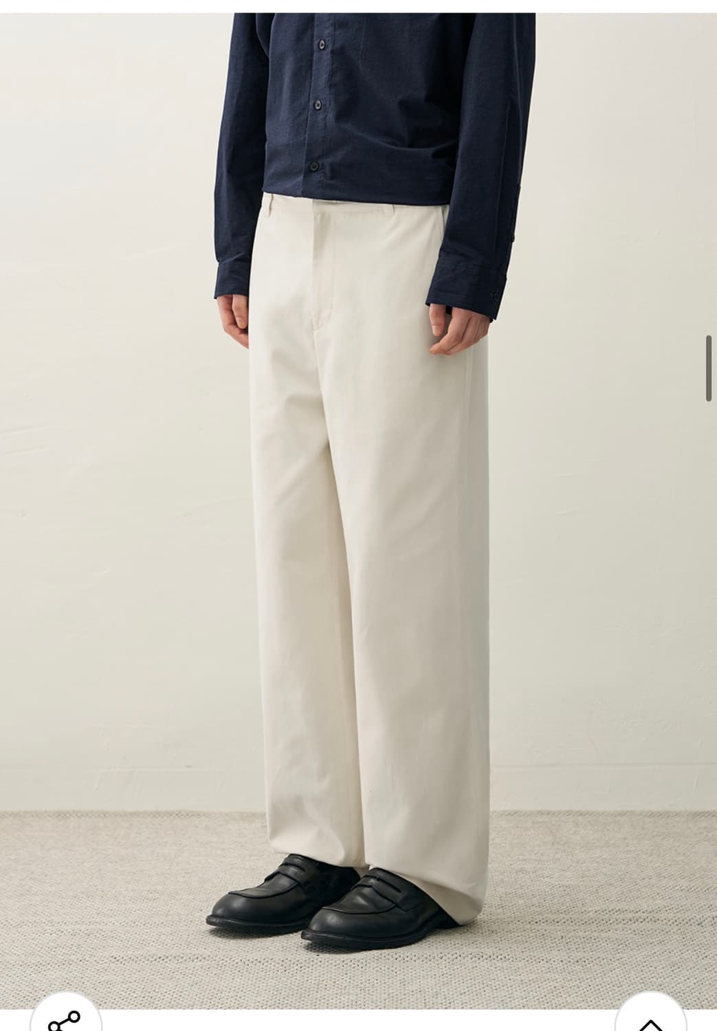 (새상품)(L) [패션플래닛X드로우핏] 세미 와이드 치노 팬츠 IVORY 상품이미지7
