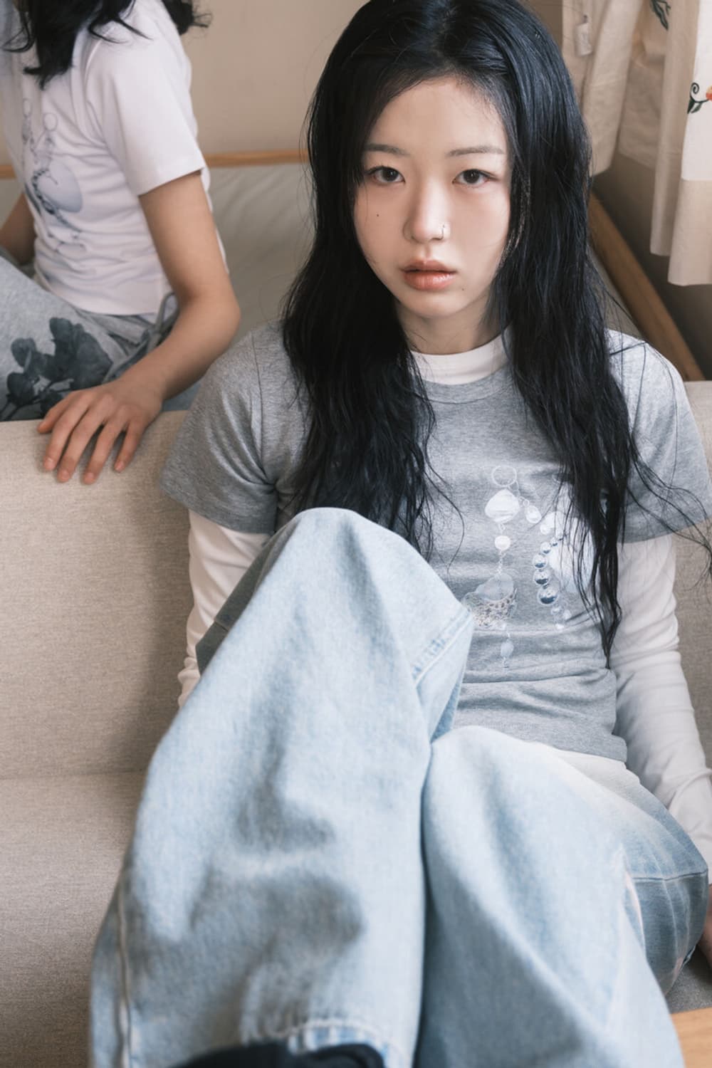 Fragfarm 프레그팜 Seashell Earrings Tee 그레이 상품이미지3