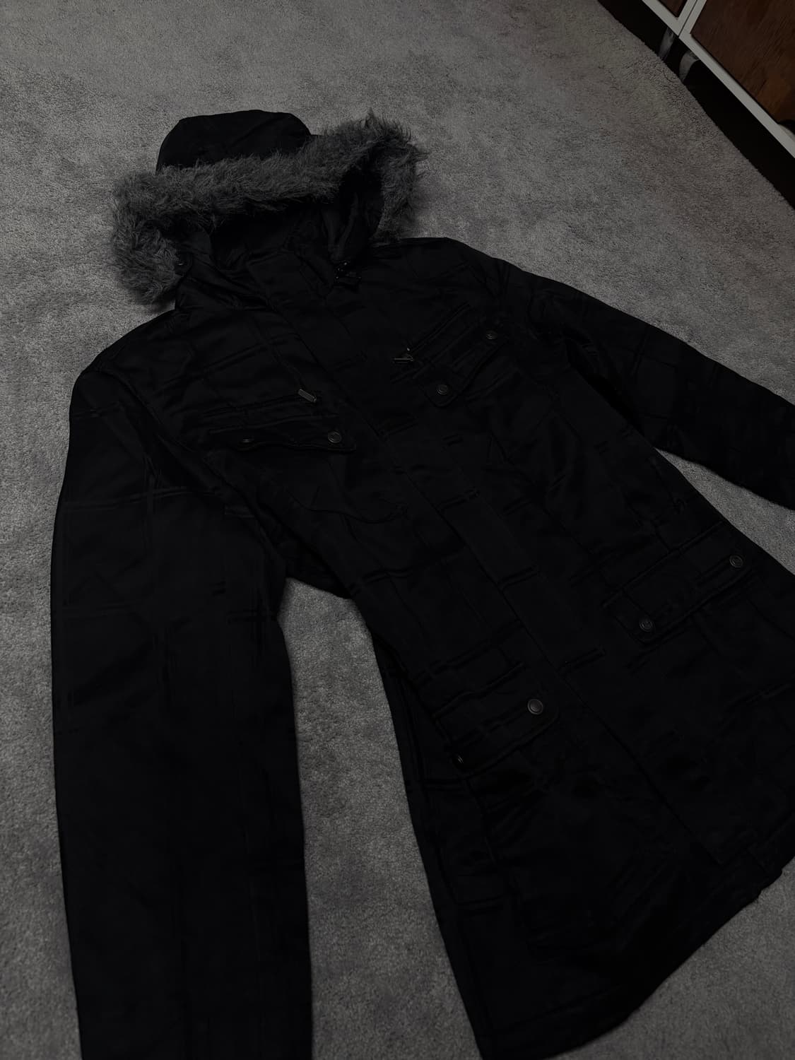 Vintage V-kei Punk fur hood parka 상품이미지5