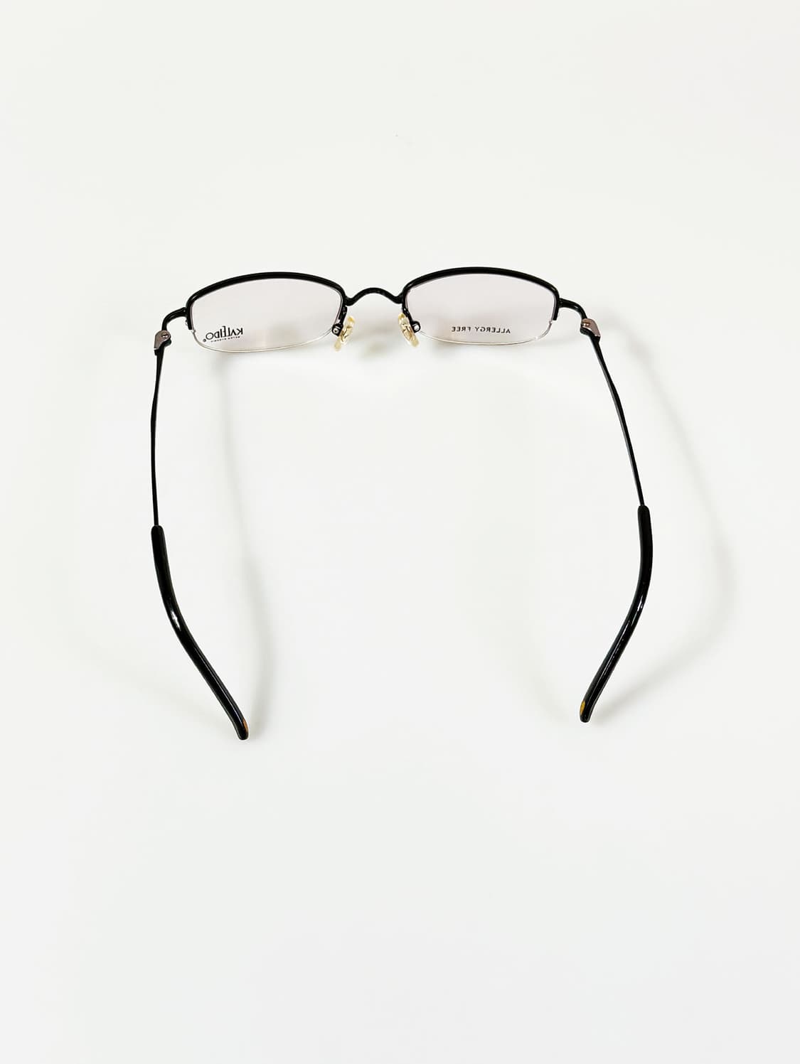 KALEIDO 블랙 반무테 스퀘어 메탈 빈티지 안경 상품이미지5