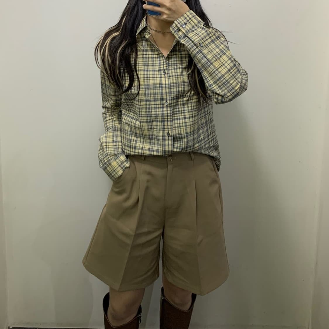 코스 미니멀 체크셔츠 상품이미지1