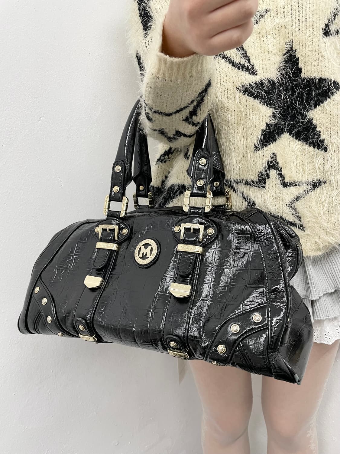 메트로시티 블랙 금장 갸루 토트백 상품이미지3