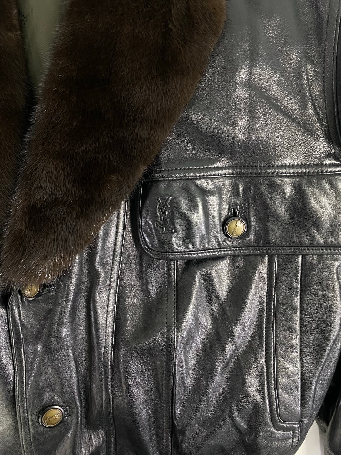 YSL 입생로랑 밍크 가죽 레더자켓 L 상품이미지3