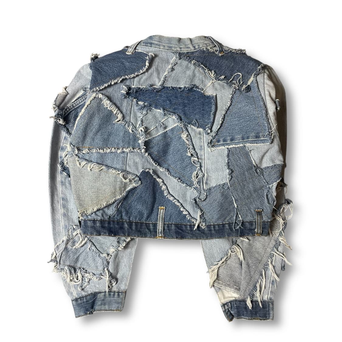 빈티지 연청 커스텀 패치워크 데님 자켓 상품이미지2