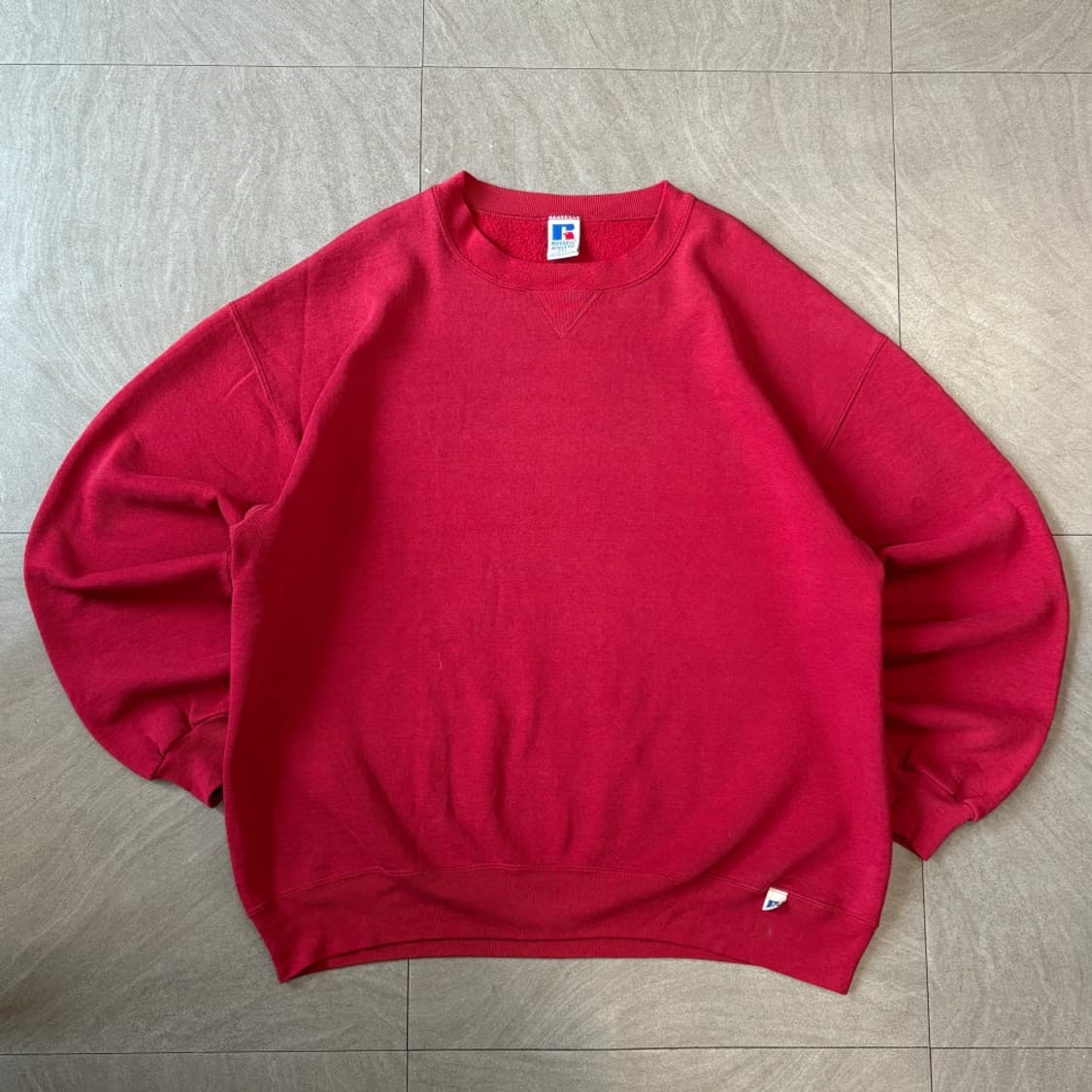 90s Russell 90년대 미국 생산 러셀 블랭크 레드 스웻셔츠 상품이미지1