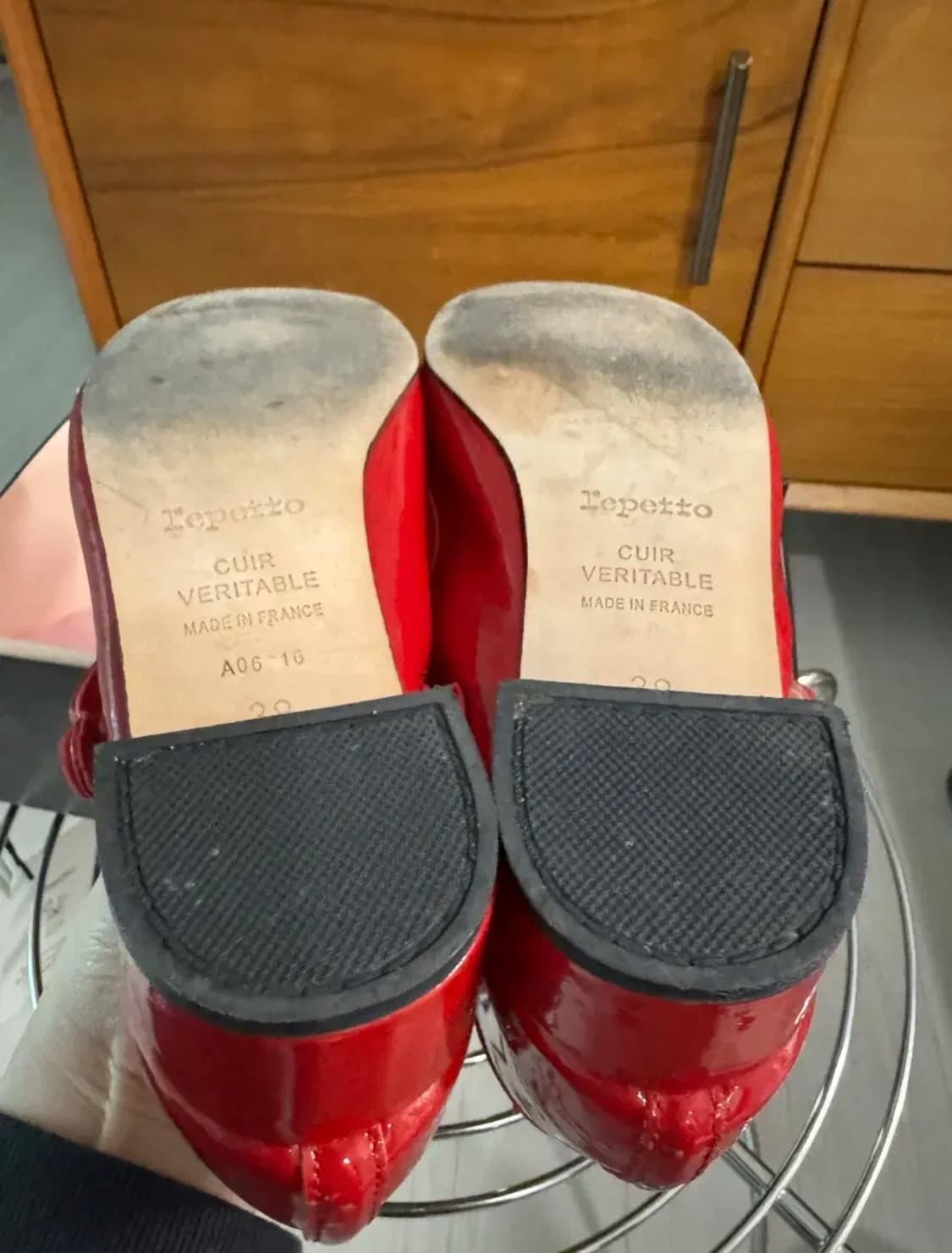 레페토 메리제인 플랫슈즈 (로즈) 레드 38 상품이미지4