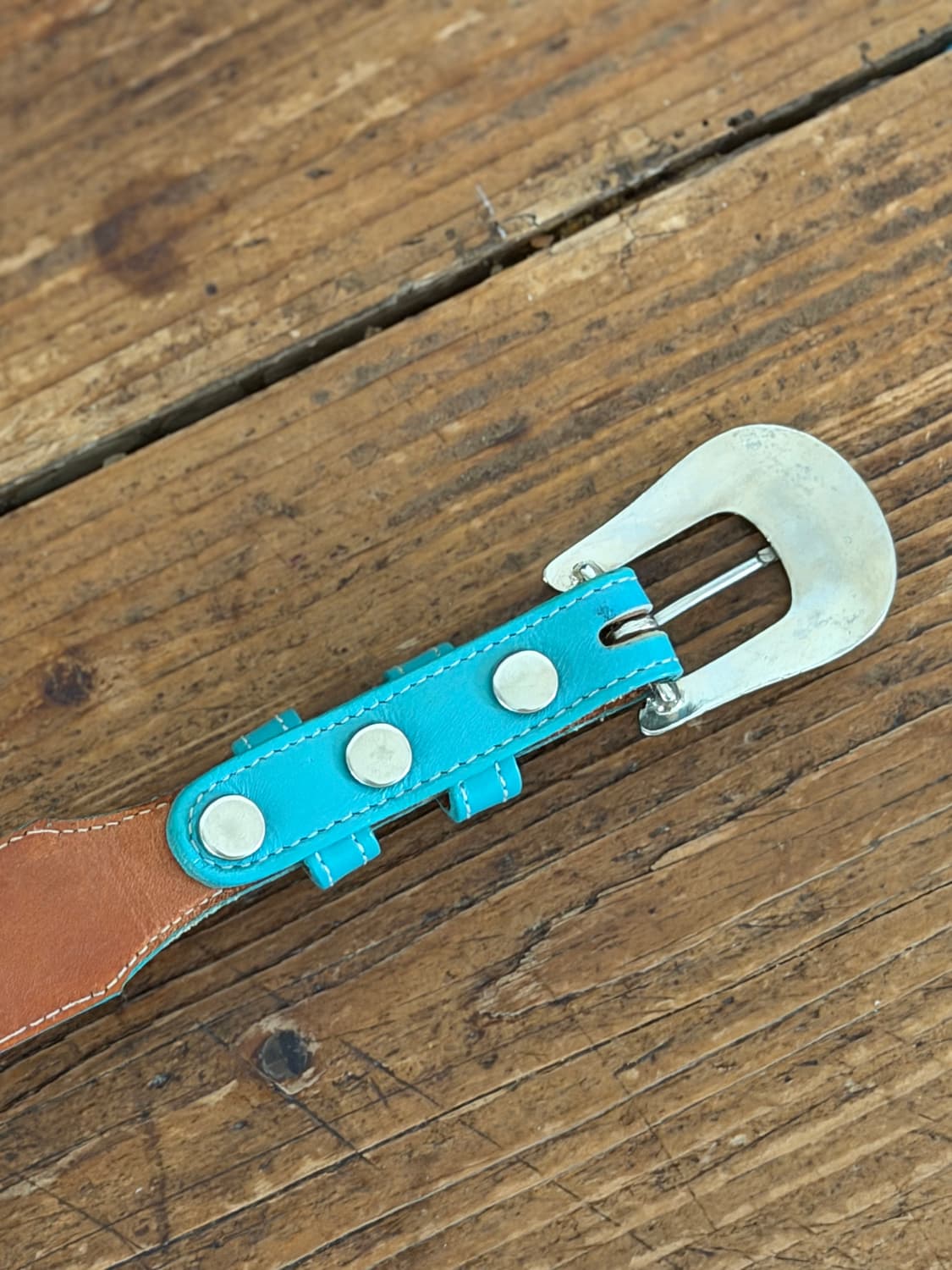 [30-33 로얄] 미국 현지구매 토니라마 민트색 가죽 웨스턴 벨트 (표 상품이미지4