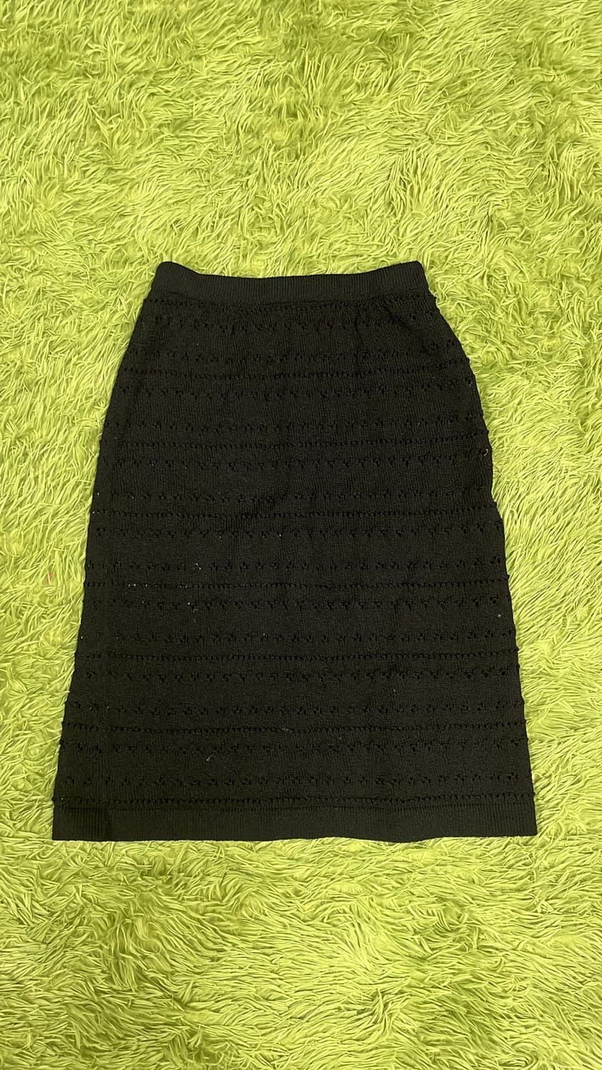 레이어드 미디 검정 펀칭 그물 스커트 상품이미지1