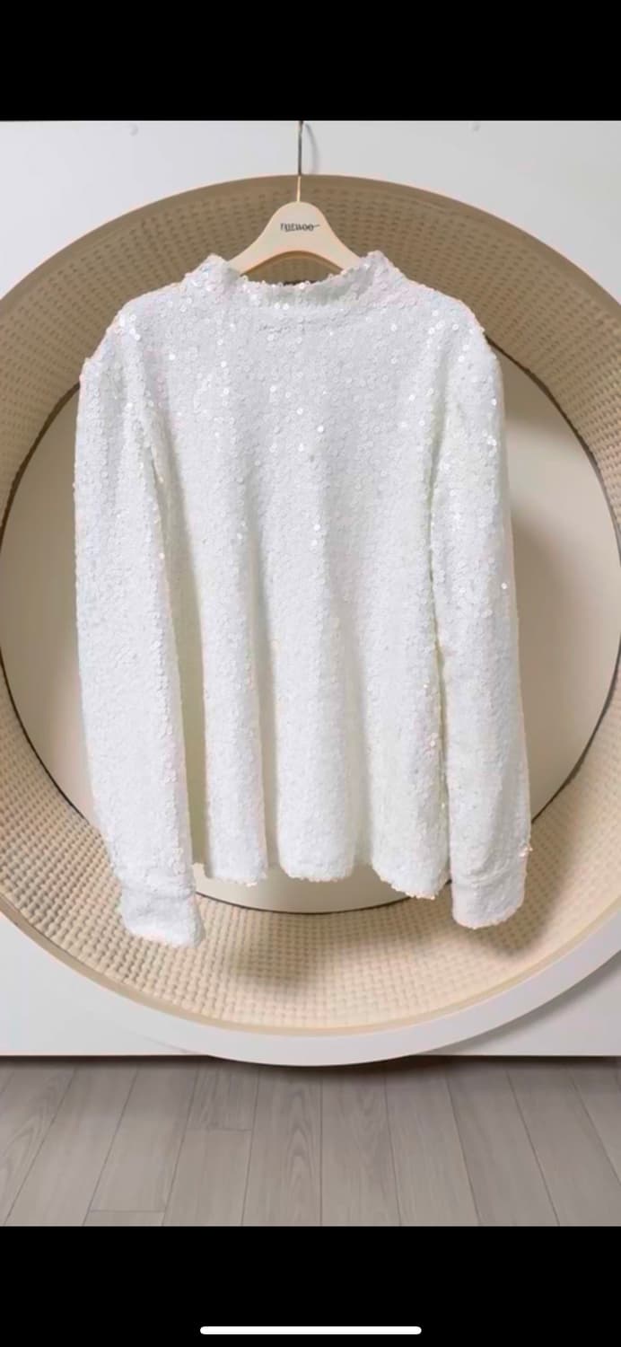 오르 시퀸 하이넥 블라우스 상품이미지3